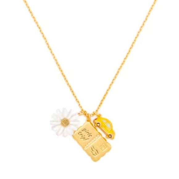kate spade Jewelry - Kate Spade Off We Go 3 Travel Charms,Car Flower Postcard Pendant Chain Necklace